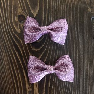 sparkly pink mini dog bows
